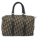 Christian Dior Trotter Canvas Hand Bag Navy Silver Auth 187741-2