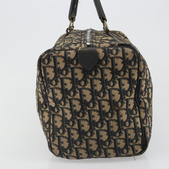 Christian Dior Trotter Canvas Hand Bag Navy Silver Auth 187741