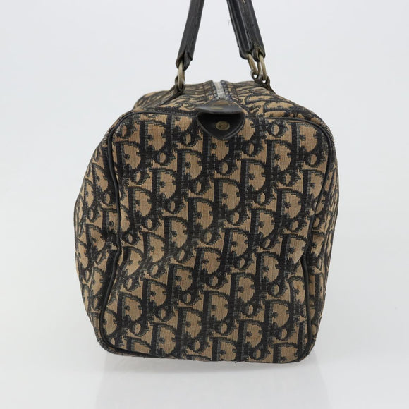 Christian Dior Trotter Canvas Hand Bag Navy Silver Auth 187741