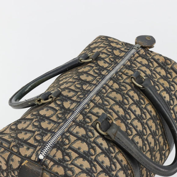 Christian Dior Trotter Canvas Hand Bag Navy Silver Auth 187741