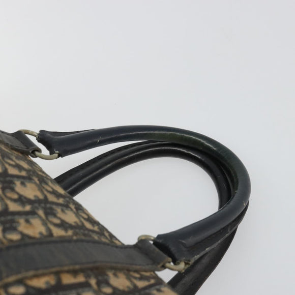 Christian Dior Trotter Canvas Hand Bag Navy Silver Auth 187741