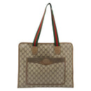 GUCCI GG Supreme Web Sherry Line Tote Bag PVC Beige Red 89 02 997 Auth 187743-13