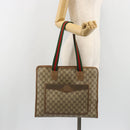 GUCCI GG Supreme Web Sherry Line Tote Bag PVC Beige Red 89 02 997 Auth 187743-24