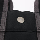 HERMES Fourre Tout PM Hand Bag cotton Black Silver Auth 187747A-14