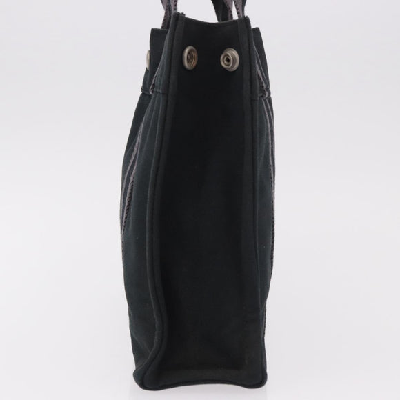 HERMES Fourre Tout PM Hand Bag cotton Black Silver Auth 187747A