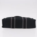 HERMES Fourre Tout PM Hand Bag cotton Black Silver Auth 187747A-9