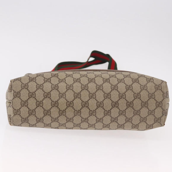 GUCCI GG Supreme Web Sherry Line Tote Bag PVC Beige Red 002 58 6487 Auth 187748