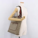GUCCI GG Supreme Web Sherry Line Tote Bag PVC Beige Red 002 58 6487 Auth 187748-22