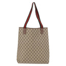 GUCCI GG Supreme Web Sherry Line Tote Bag PVC Beige Red 002 58 6487 Auth 187748-2
