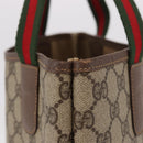 GUCCI GG Supreme Web Sherry Line Tote Bag PVC Beige Red 002 58 6487 Auth 187748-4