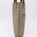 GUCCI GG Supreme Web Sherry Line Tote Bag PVC Beige Red 002 58 6487 Auth 187748-5