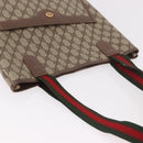 GUCCI GG Supreme Web Sherry Line Tote Bag PVC Beige Red 002 58 6487 Auth 187748-7