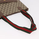 GUCCI GG Supreme Web Sherry Line Tote Bag PVC Beige Red 002 58 6487 Auth 187748-8