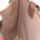 GUCCI GG Supreme Web Sherry Line Tote Bag PVC Beige Red Auth 187749A-20