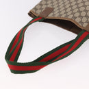 GUCCI GG Supreme Web Sherry Line Tote Bag PVC Beige Red Auth 187749A-7