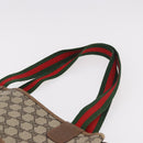 GUCCI GG Supreme Web Sherry Line Tote Bag PVC Beige Red Auth 187749A-8