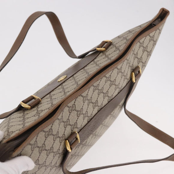 GUCCI GG Supreme Tote Bag PVC Beige Gold 89 02 904 Auth 187750A