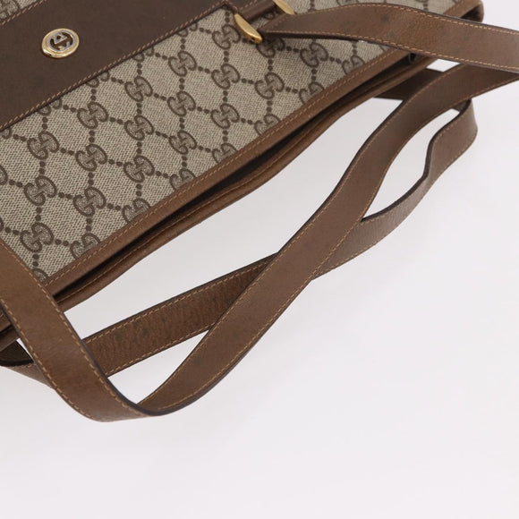 GUCCI GG Supreme Tote Bag PVC Beige Gold 89 02 904 Auth 187750A
