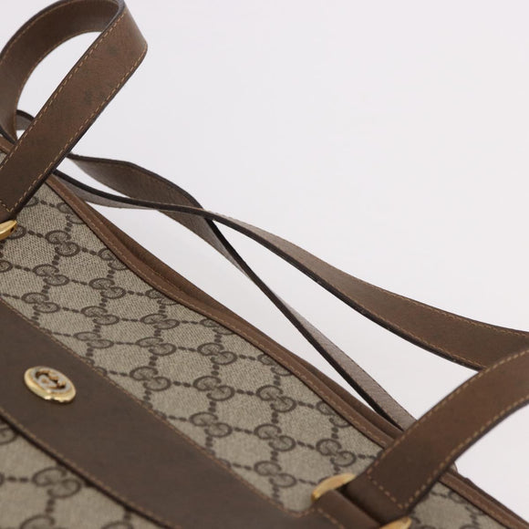 GUCCI GG Supreme Tote Bag PVC Beige Gold 89 02 904 Auth 187750A
