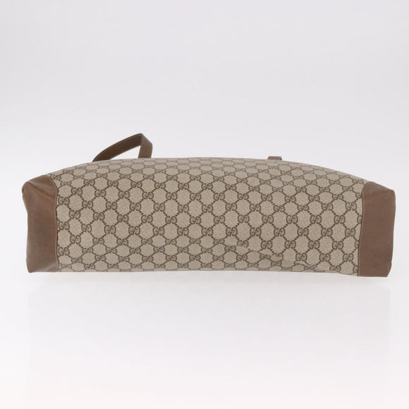 GUCCI GG Supreme Tote Bag PVC Beige Gold 89 02 904 Auth 187750A