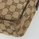 GUCCI GG Canvas Shoulder Bag Beige Silver 122759 Auth 187751-11