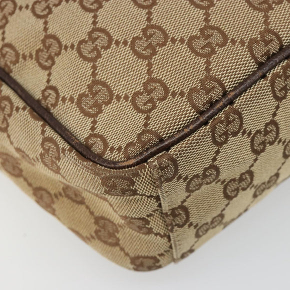 GUCCI GG Canvas Shoulder Bag Beige Silver 122759 Auth 187751