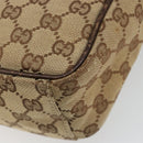 GUCCI GG Canvas Shoulder Bag Beige Silver 122759 Auth 187751-13