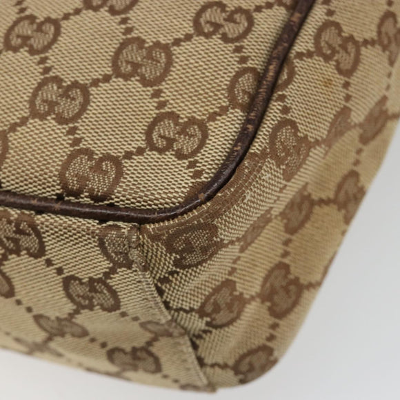 GUCCI GG Canvas Shoulder Bag Beige Silver 122759 Auth 187751