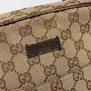 GUCCI GG Canvas Shoulder Bag Beige Silver 122759 Auth 187751-16