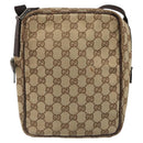 GUCCI GG Canvas Shoulder Bag Beige Silver 122759 Auth 187751-3