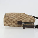 GUCCI GG Canvas Shoulder Bag Beige Silver 122759 Auth 187751-5