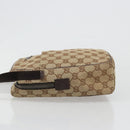 GUCCI GG Canvas Shoulder Bag Beige Silver 122759 Auth 187751-6