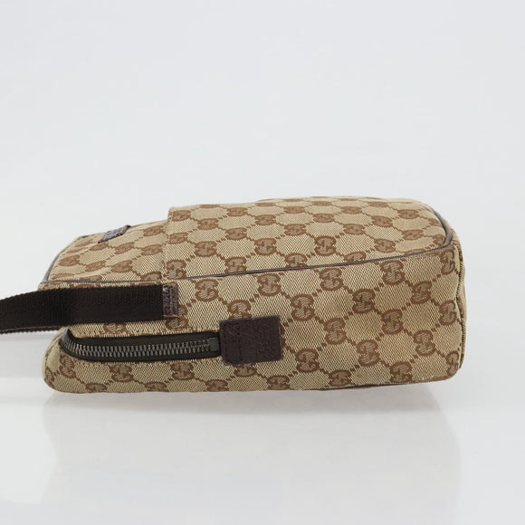 GUCCI GG Canvas Shoulder Bag Beige Silver 122759 Auth 187751