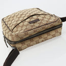 GUCCI GG Canvas Shoulder Bag Beige Silver 122759 Auth 187751-7