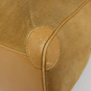 GUCCI Hand Bag Suede Beige Gold 000 0846 Auth 187752-9