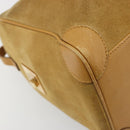 GUCCI Hand Bag Suede Beige Gold 000 0846 Auth 187752-14
