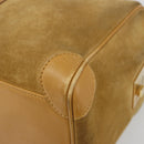 GUCCI Hand Bag Suede Beige Gold 000 0846 Auth 187752-15