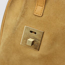 GUCCI Hand Bag Suede Beige Gold 000 0846 Auth 187752-18