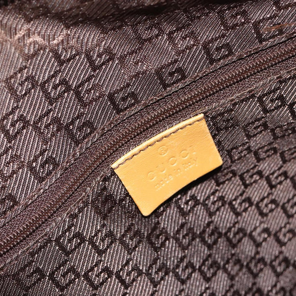GUCCI Hand Bag Suede Beige Gold 000 0846 Auth 187752