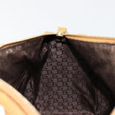 GUCCI Hand Bag Suede Beige Gold 000 0846 Auth 187752-20