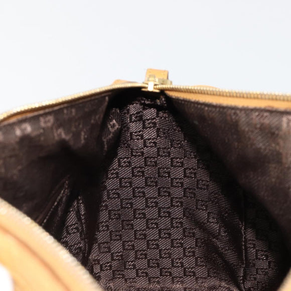 GUCCI Hand Bag Suede Beige Gold 000 0846 Auth 187752