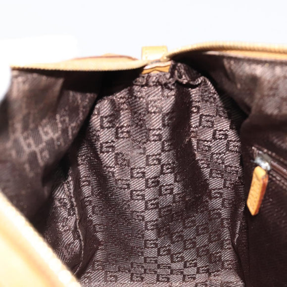 GUCCI Hand Bag Suede Beige Gold 000 0846 Auth 187752