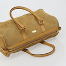 GUCCI Hand Bag Suede Beige Gold 000 0846 Auth 187752-6