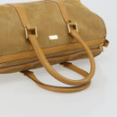 GUCCI Hand Bag Suede Beige Gold 000 0846 Auth 187752-7