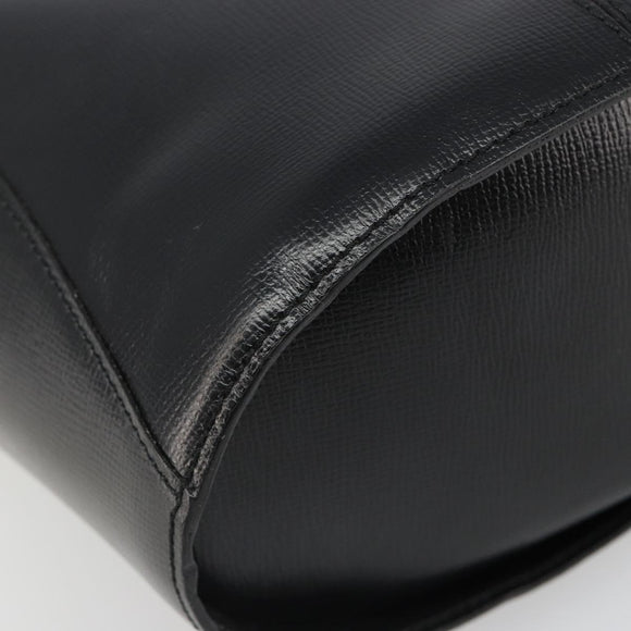 Christian Dior Shoulder Bag Leather Black Gold Auth 187754A