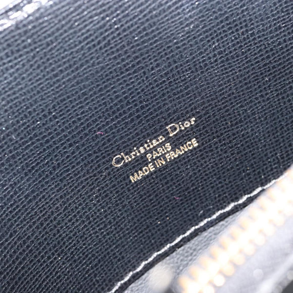 Christian Dior Shoulder Bag Leather Black Gold Auth 187754A