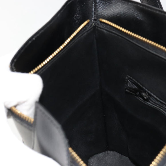 Christian Dior Shoulder Bag Leather Black Gold Auth 187754A