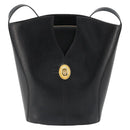 Christian Dior Shoulder Bag Leather Black Gold Auth 187754A-13