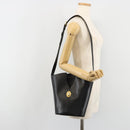 Christian Dior Shoulder Bag Leather Black Gold Auth 187754A-24