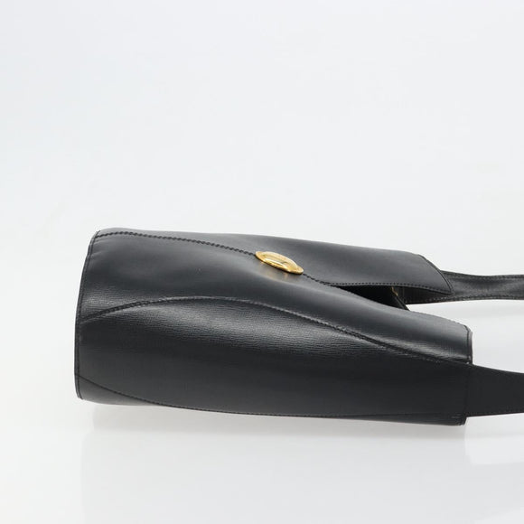 Christian Dior Shoulder Bag Leather Black Gold Auth 187754A